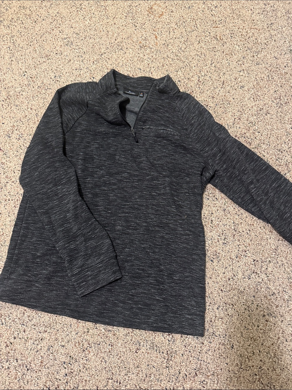 Men's Charcoal Heather Quarter-Zip Sweater - Marc Anthony size L